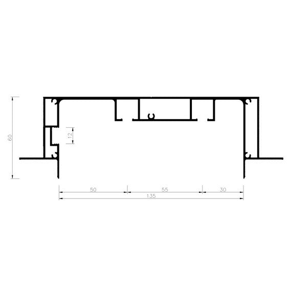 Cornișă  SK G60 + alergatori rapide Runner Big 13 buc./m